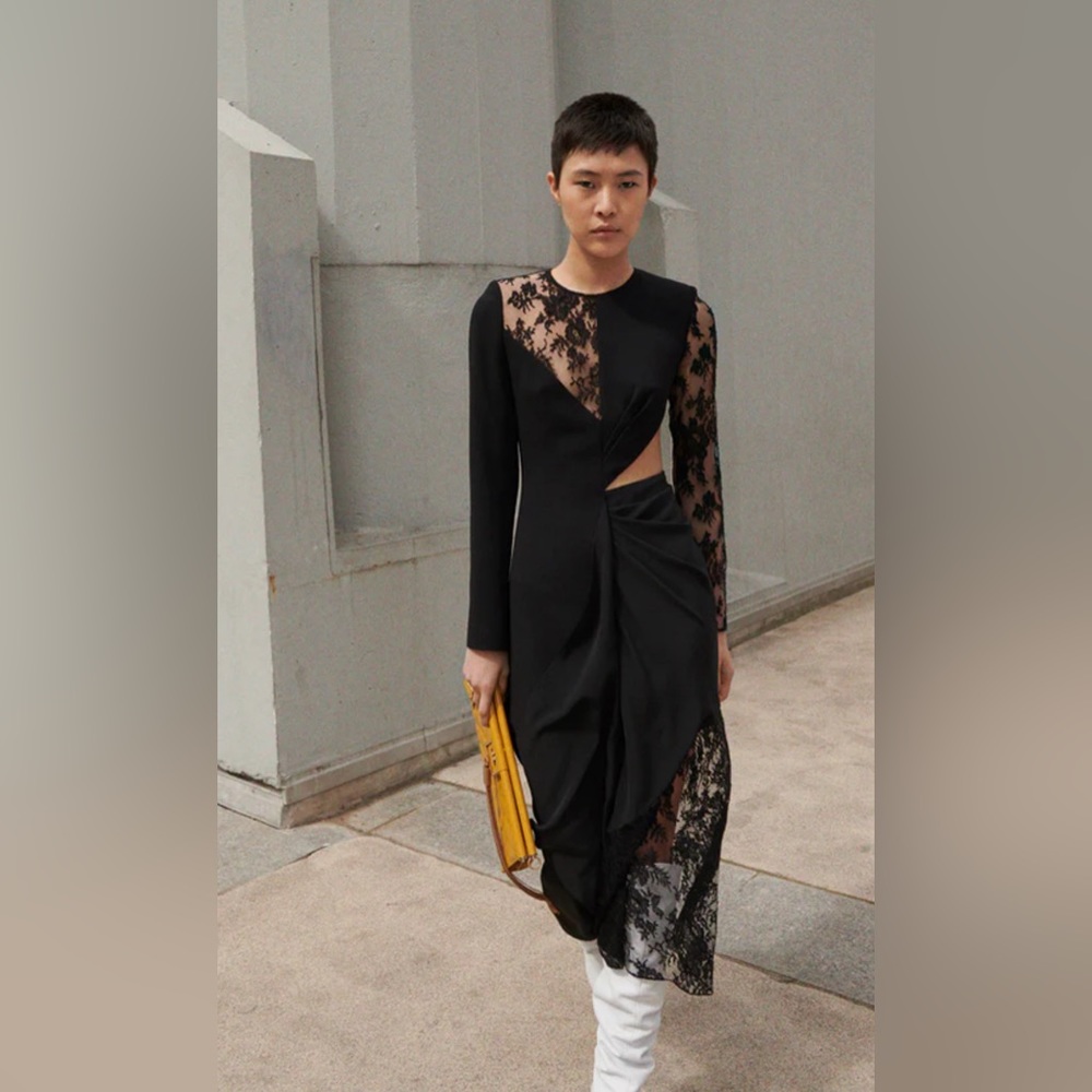 SOLDResort 2019 Givenchy by Clare Waight Keller Black Lace Dress w Side Cut Outs